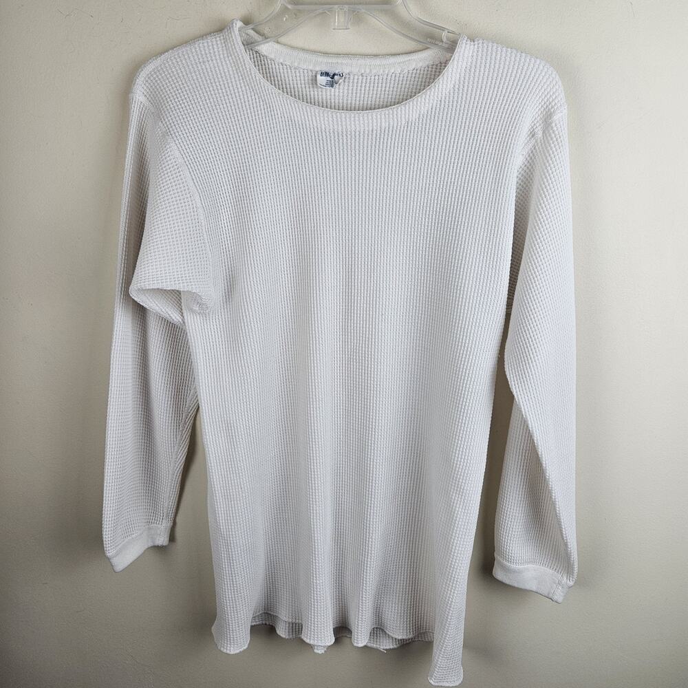 vtg 60s Thermal long john top womens Sz L Made In USA Long Sleeve waffle weave